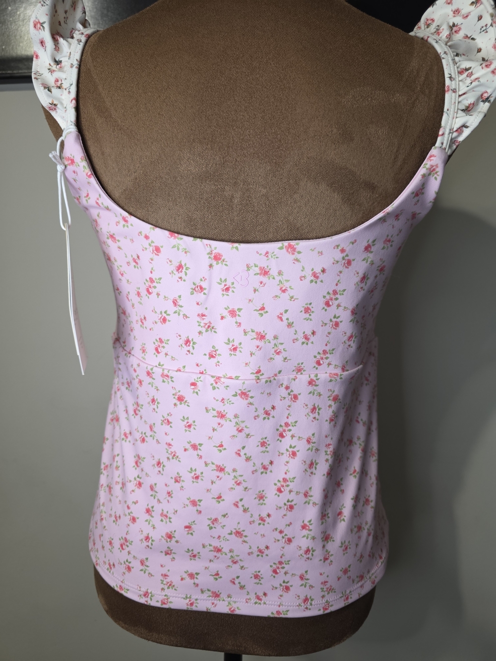NWT Blogilates Pink Floral Lace-Up Active Tank Top - Picture 2 of 8